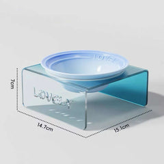 Acrylic Elevated Ceramic Pet Bowl Multicolor