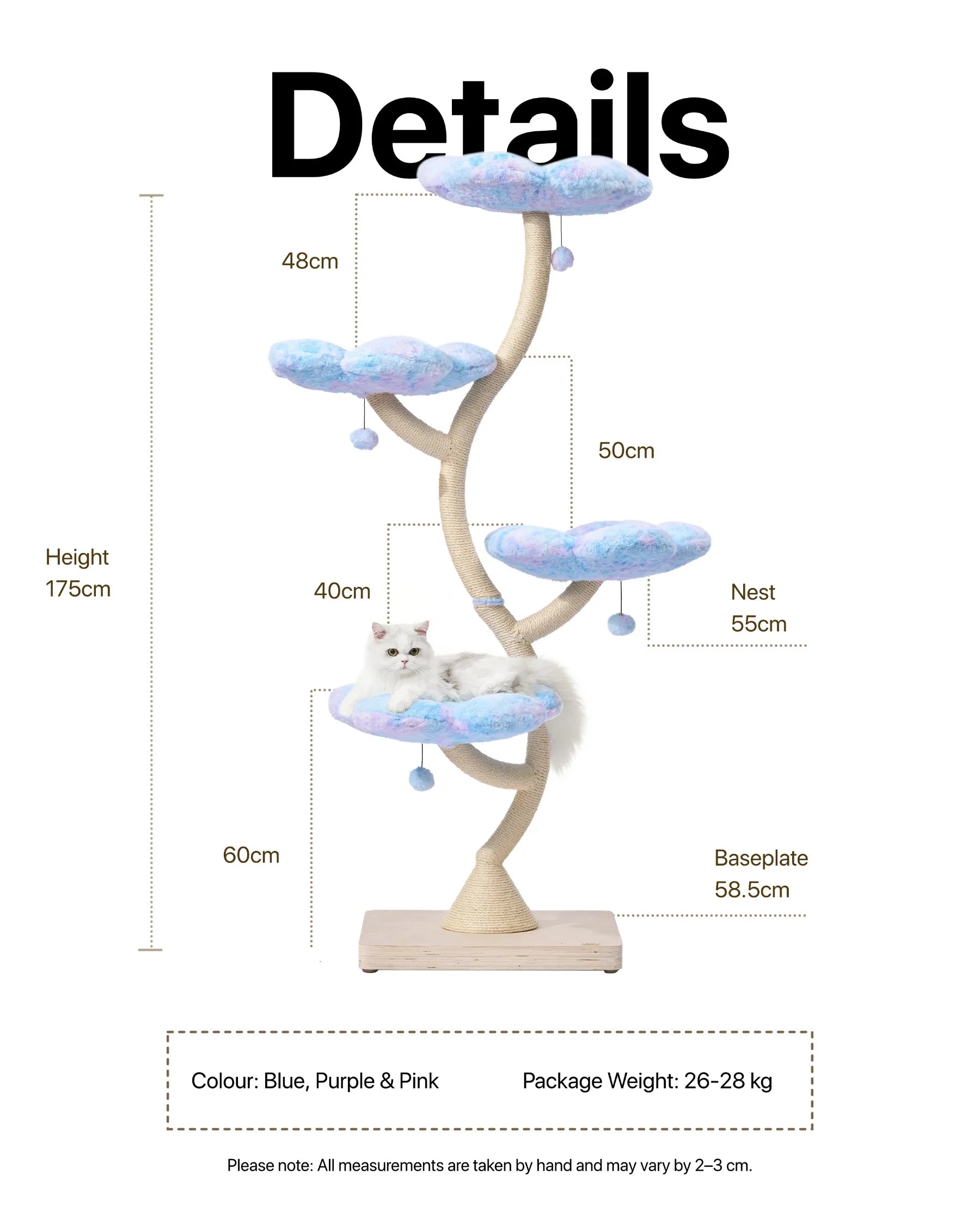 Michu Fairy Cat Tower Deluxe 4-tier cloud-shaped designer cat tree for large cats.