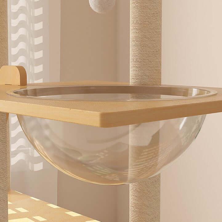 148cm Tall Forest Tree House Cat Tree for Large Cats Deluxe Edition-7 Level Tower with Space Capsule & House bowl detail