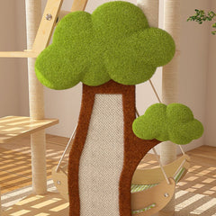 148cm Tall Forest Tree House Cat Tree for Large Cats Deluxe Edition-7 Level Tower with Space Capsule & House