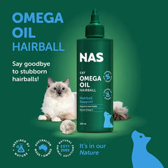 NAS Omega Oil Cat Hairball 200ml Natural Hairball and Digestive Support for Cats