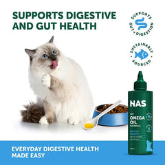 NAS Omega Oil Cat Hairball 200ml Natural Hairball and Digestive Support for Cats