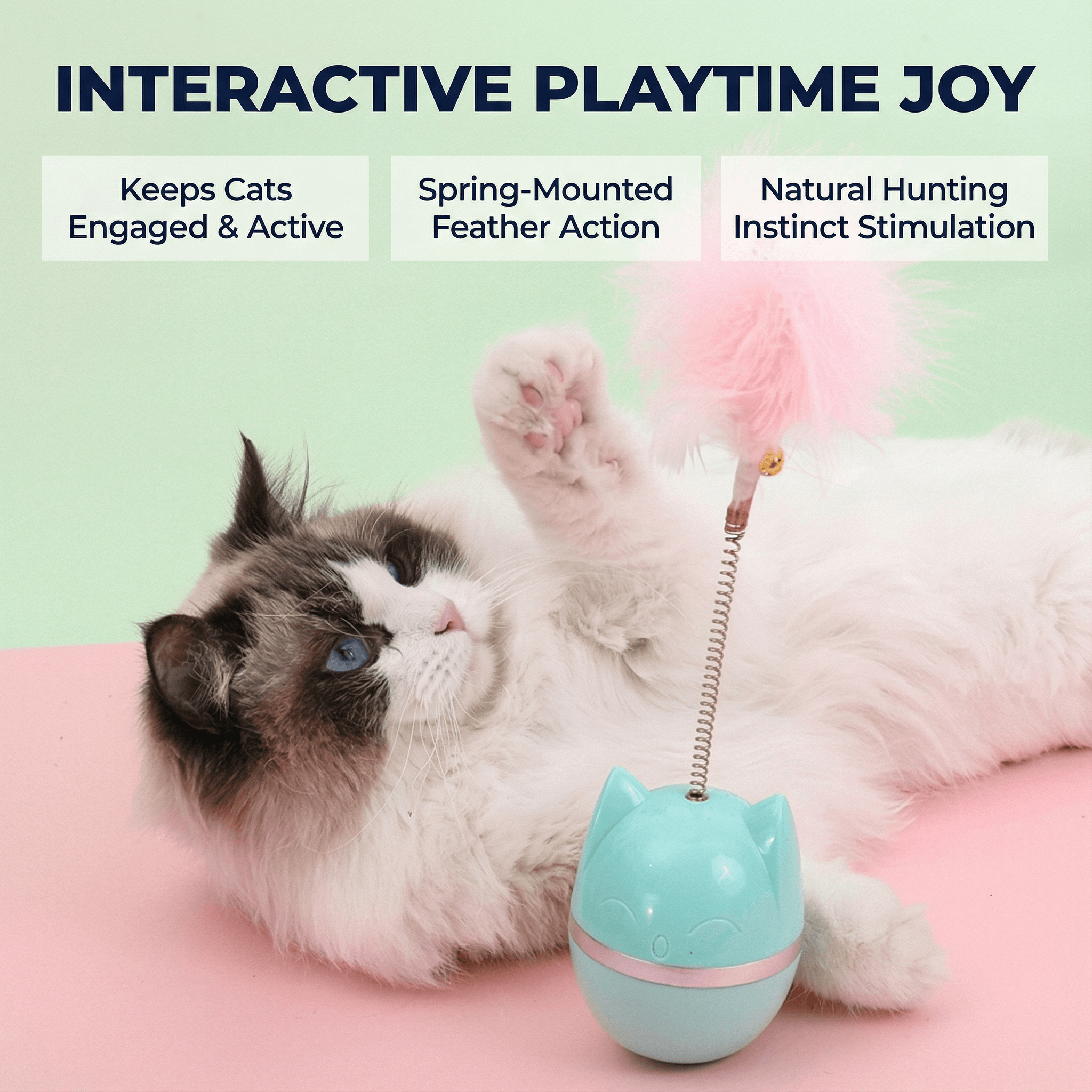Cat Toy with Bell Feather – Interactive Cat Stick for Cats -petroom