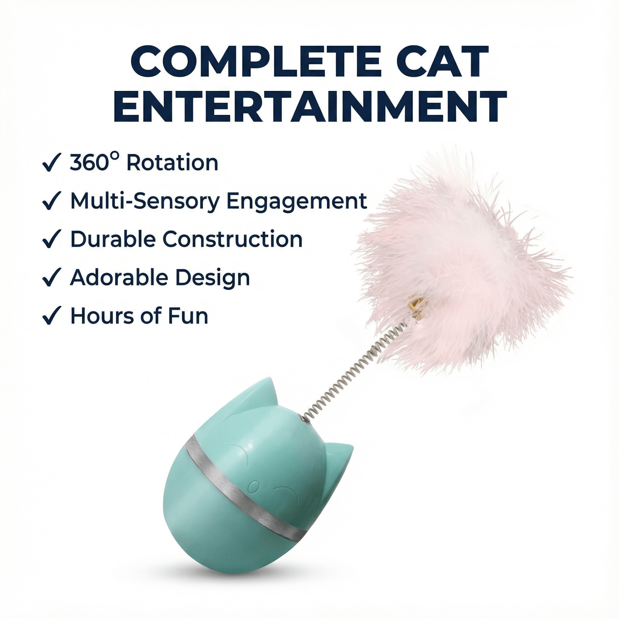 Cat Toy with Bell Feather – Interactive Cat Stick for Cats-Petroom