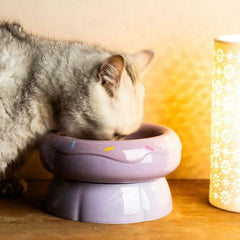 Donut Shape Ceramic Pet Bowl Dual‑Layer