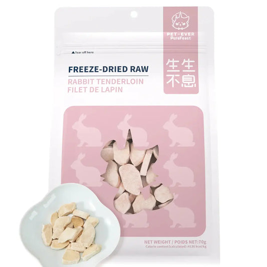 PET-EVER Freeze Dried Rabbit Tenderloin Cat &Dog Treats-PETROOM