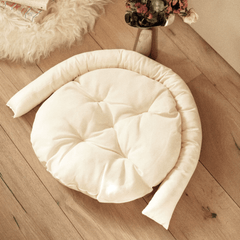 2-in-1 Woven Cat Donut Bed with Soft Cushion – 43x14cm-Petroom