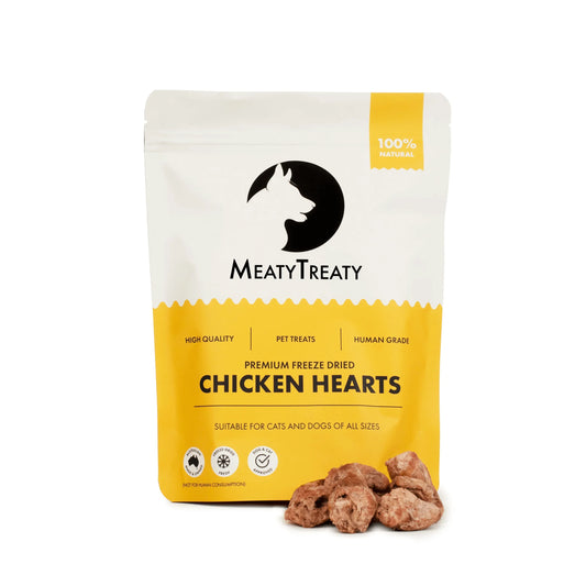 MEATY TREATY Chicken Heart Freeze-Dried Dog & Cat Treats 100g-PETROOM