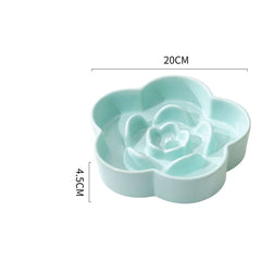 Ceramic Slow Feeder Bowl Flower Shape For Cat and Dog