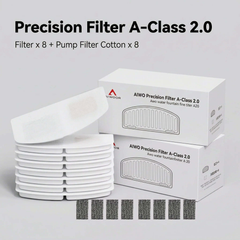 AIWO Gen 2 Wireless Pet Fountain Filter & Foam Set - Bear/Bee Edition with precision filters and pump filter cotton.