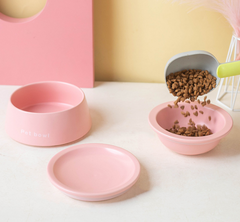 3-in-1 Ceramic Cat Bowl with Non-Slip Strip-Petroom