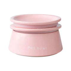 Pink ceramic pet bowl for cats and dogs, stylish and practical design