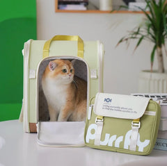 PurrPy Fresh Colours Pet Travel Backpack with Detachable Mini Bag