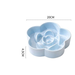 Ceramic Slow Feeder Bowl Flower Shape For Cat and Dog