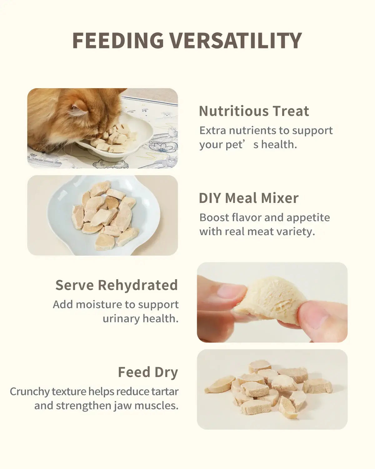 PET-EVER Freeze Dried Rabbit Tenderloin Cat &Dog Treats-PETROOM