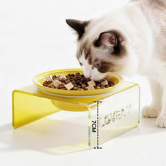 Acrylic Elevated Ceramic Pet Bowl Multicolor