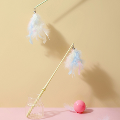 Feather Cat Teaser Wand with Bell