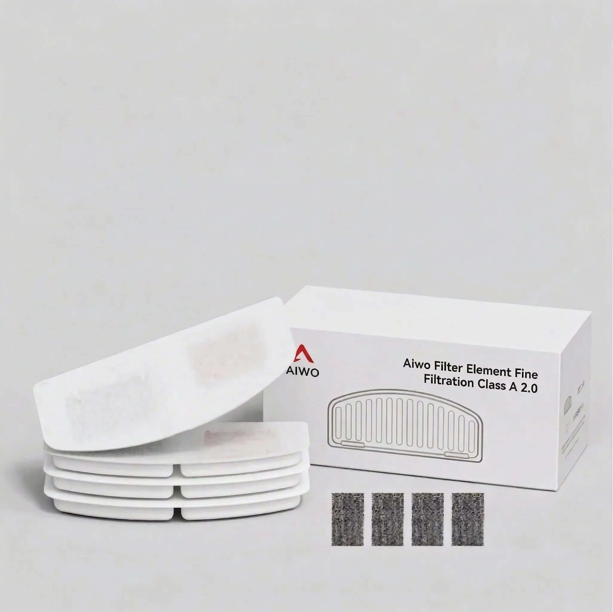 AIWO Gen 2 Wireless Pet Fountain Filter & Foam Set - Bear/Bee Edition including filter elements and packaging.