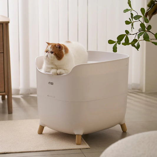 MakeSure Mochi Top-Entry Cat Litter Box - 100L Enclosed Design