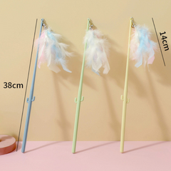 Feather Cat Teaser Wand with Bell