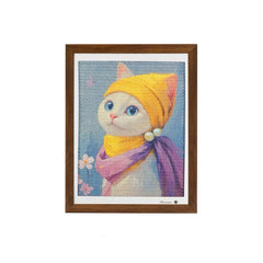 Framed Sisal Wall-Mounted Cat Scratching Board – Decorative Vertical Cat Scratcher