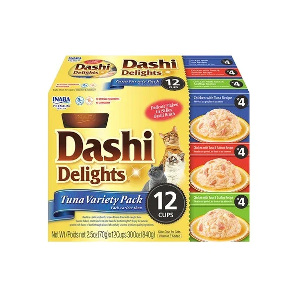 PetroomINABA Dashi Delights Tuna Variety Pack Cat Treats 12 Cups