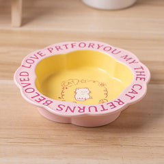 Scallop Ceramic Pet Bowl Durable & easy-to-clean