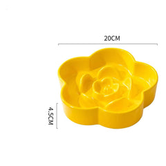 Ceramic Slow Feeder Bowl Flower Shape For Cat and Dog