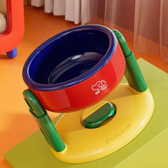 Adjustable Elevated Pet Feeder Bowl with Anti-Slip Suction Base-PETROOM