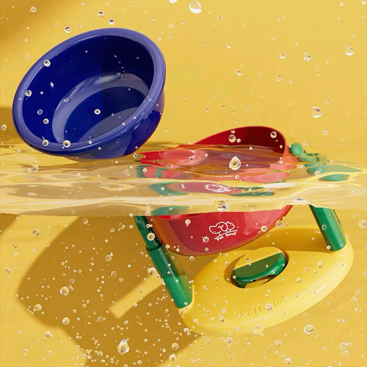 Adjustable Elevated Pet Feeder Bowl with Anti-Slip Suction Base-PETROOM