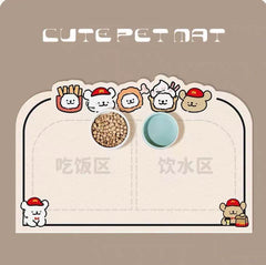 Adorable Cartoon Pet Spill-Proof Feeding Mat-PETROOM