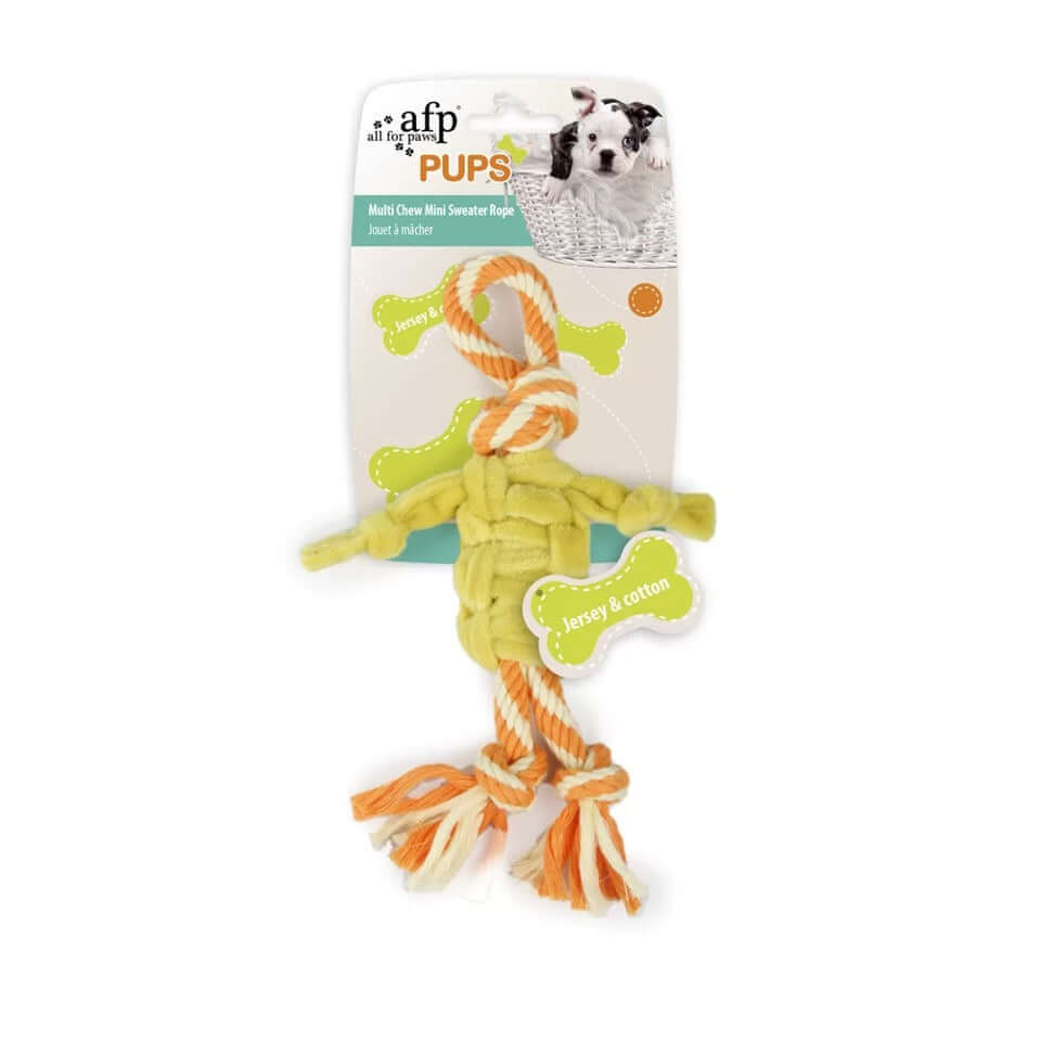 Afp Pups Multi Chew Mini Sweater Rope Dog Toy-Petroom