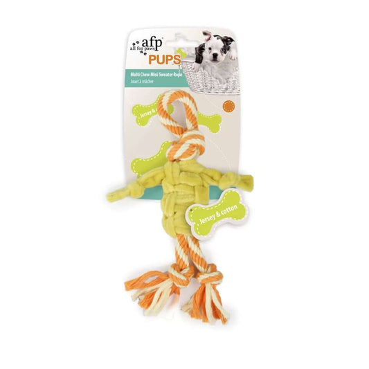 Afp Pups Multi Chew Mini Sweater Rope Dog Toy-Petroom