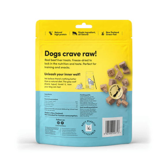 Animals Like Us Grass Fed Beef Liver Freeze-Dried Raw Dog Treats 85g-Petroom
