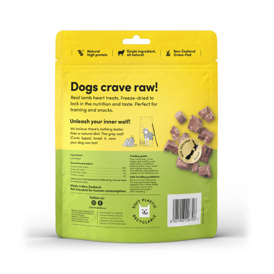 Animals Like Us Grass Fed Lamb Heart Freeze Dried Raw Dog Treats 85g-Petroom