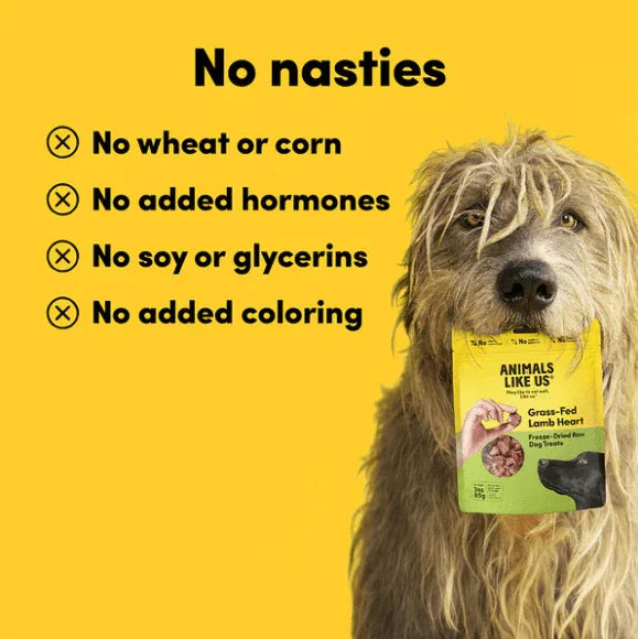 Animals Like Us Grass Fed Lamb Heart Freeze Dried Raw Dog Treats 85g-Petroom
