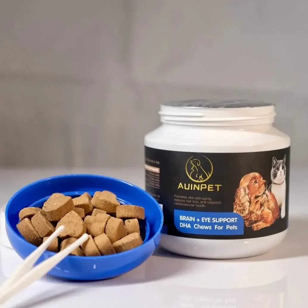 Auinpet BRAIN + EYE SUPPORT DHA Chews For Pets 180g-Petroom