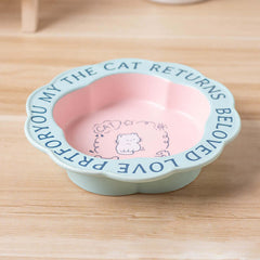 Scallop Ceramic Pet Bowl Durable & easy-to-clean