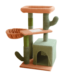 Cactus Cat Tree House Multi Level Condo Scratching Post-Petroom