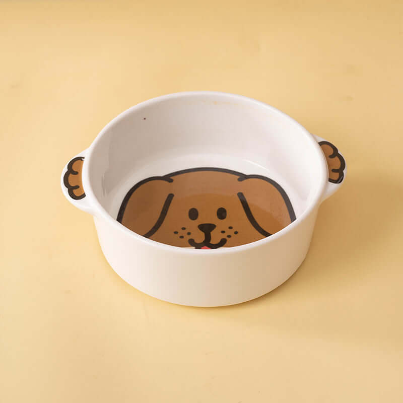Cartoon Ceramic Cat Bowl – Pet Bowl Only, Cute Animal Design-Petroom