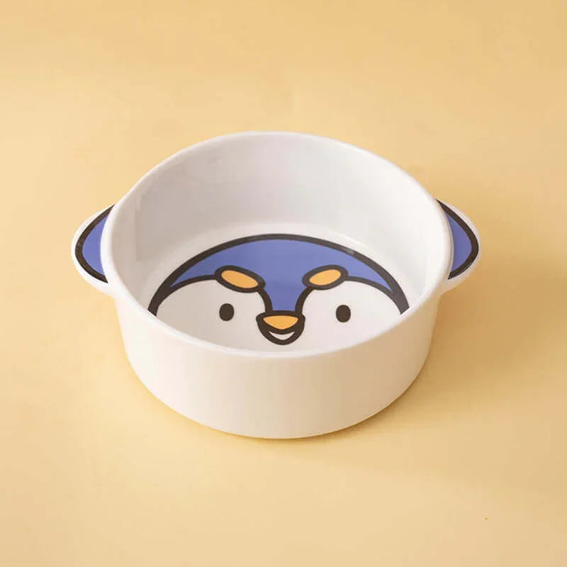 Cute penguin-themed pet bowl for cats and dogs, stylish and practical pet supplies