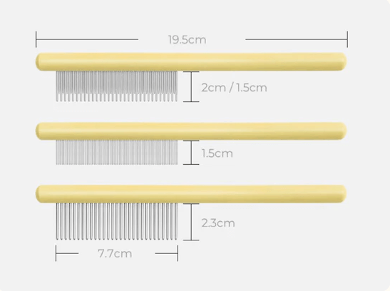 Cat Grooming Comb Set – Face Comb, Press Comb & Multi-Purpose Grooming Comb-Petroom