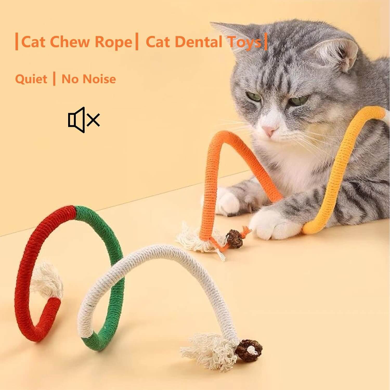 Cat Rope Toy – 70cm Catnip Chew Rope with Silvervine Fruit-Petroom