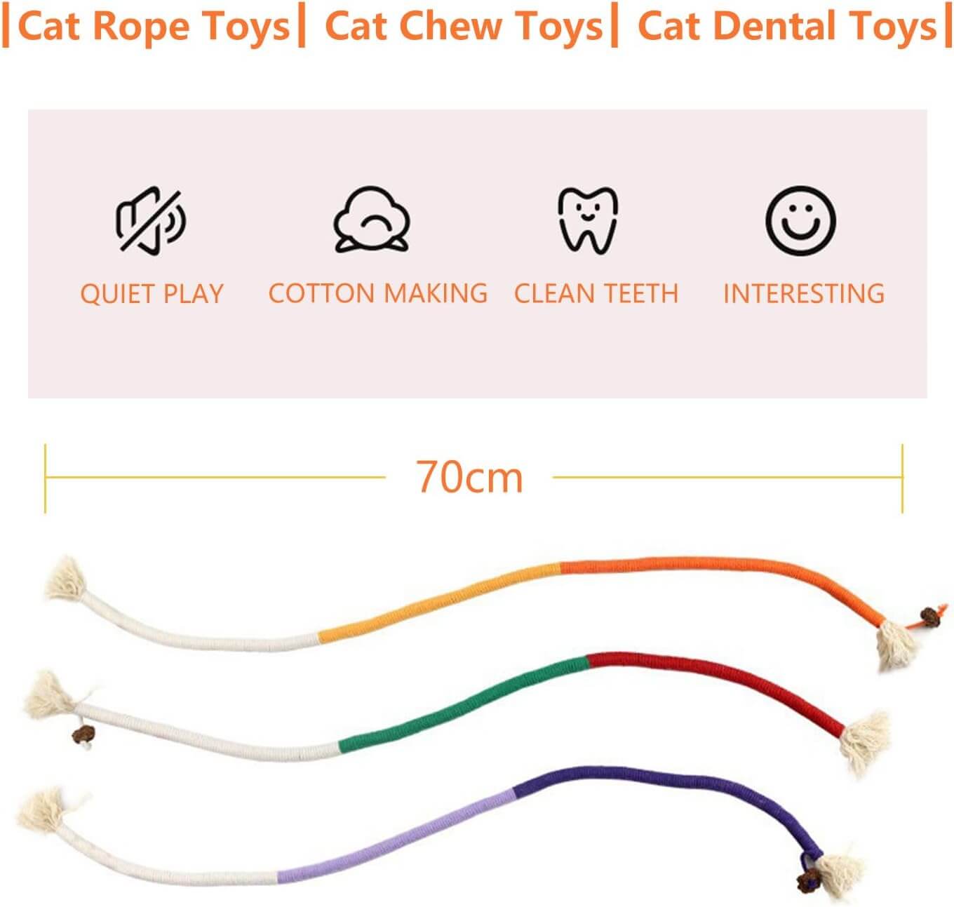 Cat Rope Toy – 70cm Catnip Chew Rope with Silvervine Fruit-Petroom