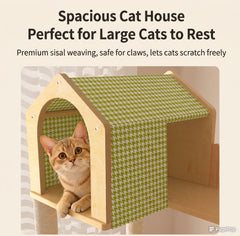 148cm Tall Forest Tree House Cat Tree for Large Cats Deluxe Edition-7 Level Tower with Space Capsule & House