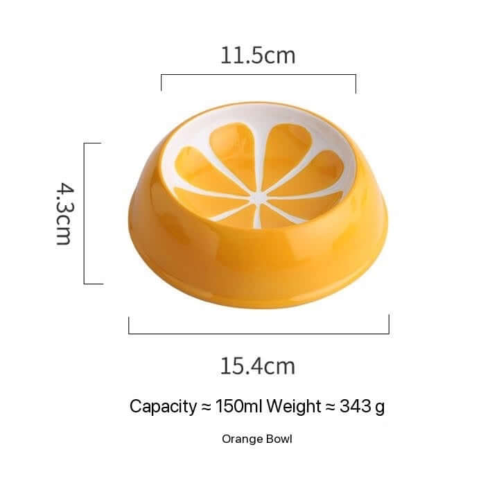 Ceramic Bowl Fruit Shape Pineapple Strawberry Lemon Pet Bowl-Petroom