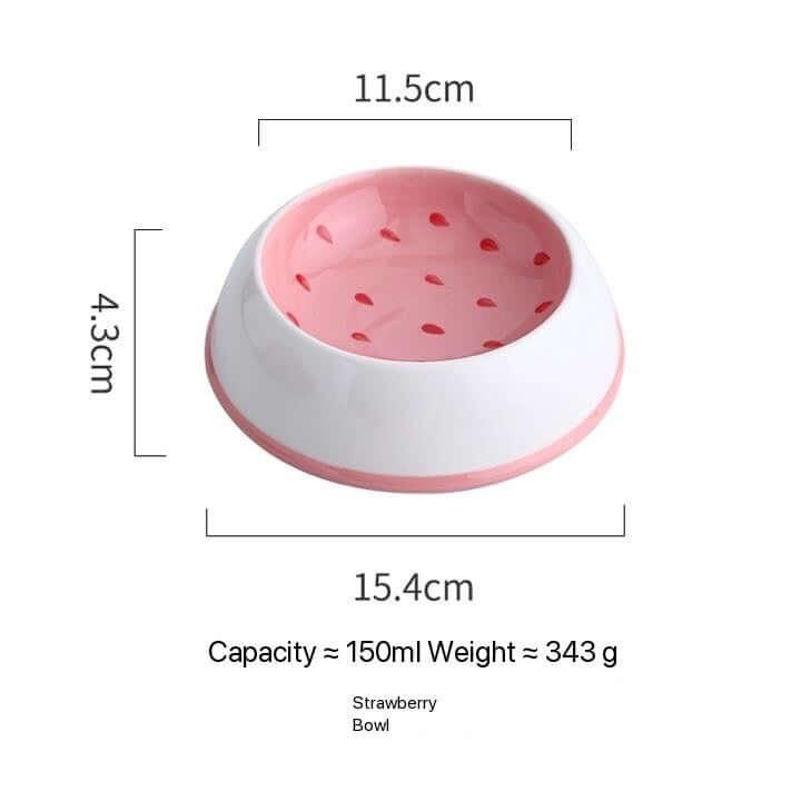 Ceramic Bowl Fruit Shape Pineapple Strawberry Lemon Pet Bowl-Petroom