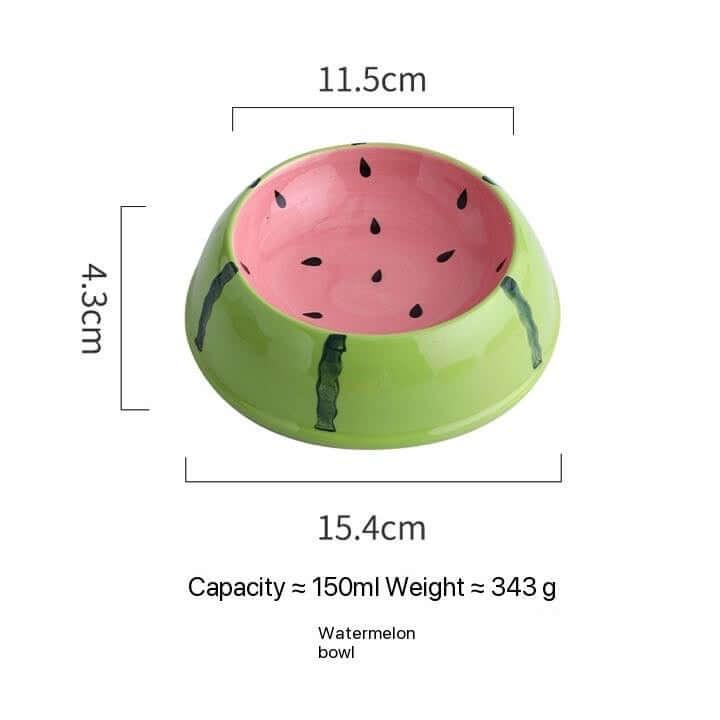 Ceramic Bowl Fruit Shape Pineapple Strawberry Lemon Pet Bowl-Petroom
