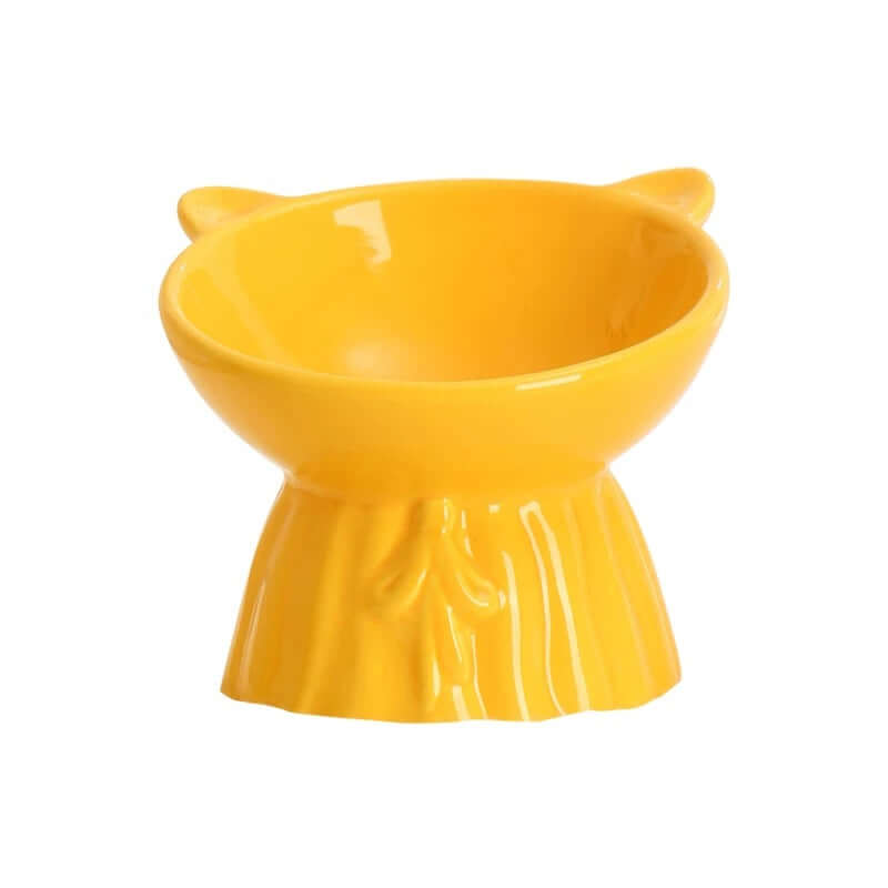 Ceramic Elevated Cat Bowl with 15° Tilt-Petroom