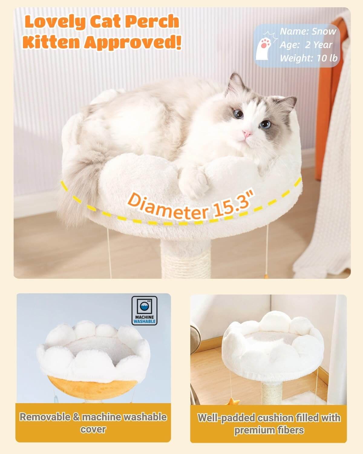 Cloud Cat Scratching Post With Bed-Petroom